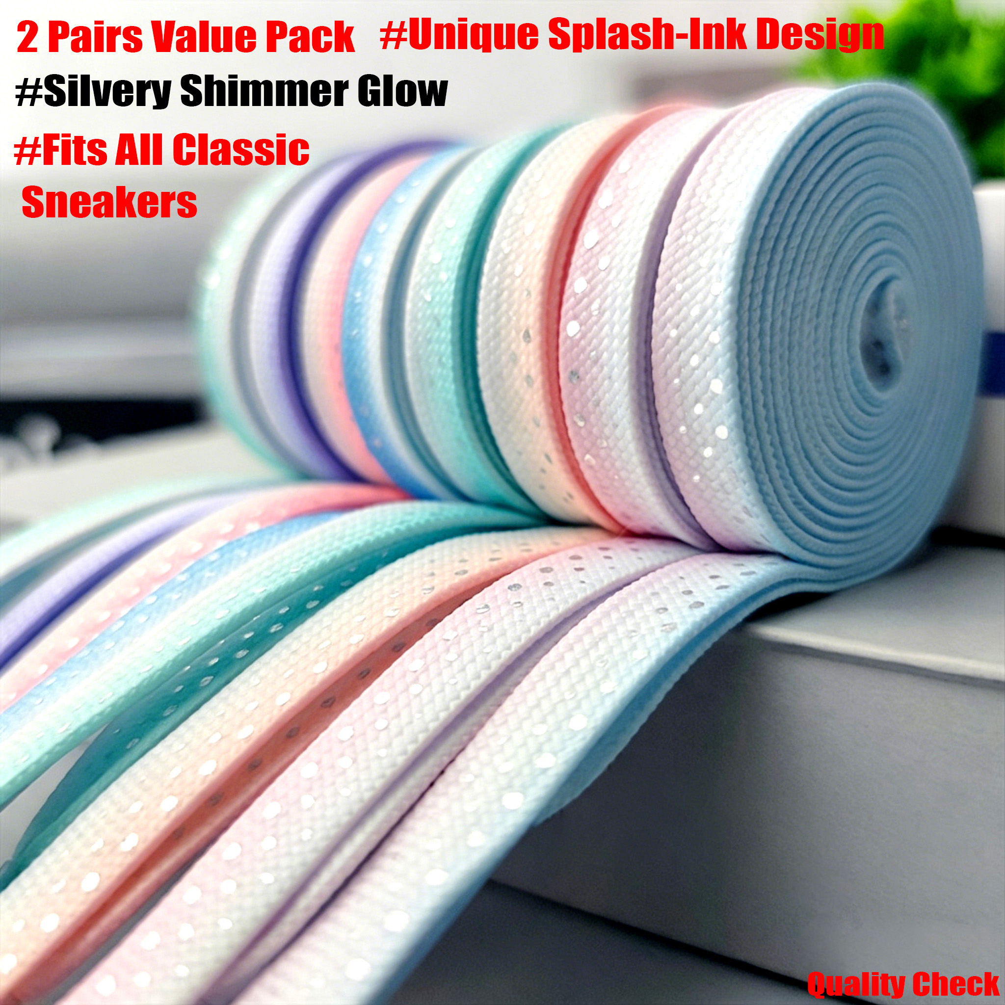2 Pairs Gradient Splash Ink Si - Lace Replacement Flat incelemesi ve fiyatı