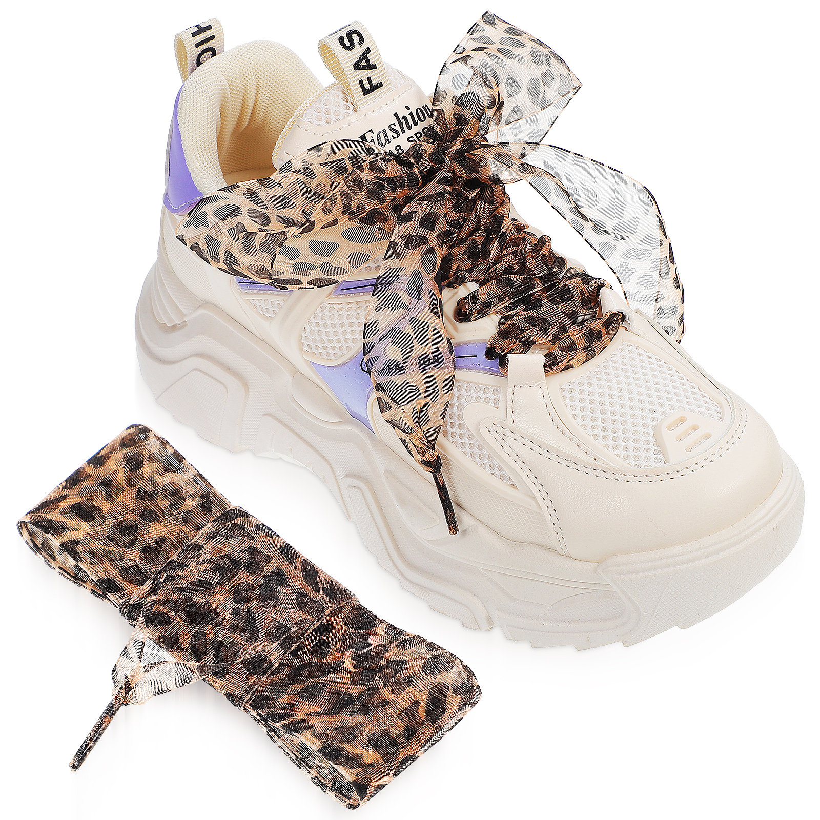 2Pcs Stylish Leopard Pattern W - Lace Replacement Flat incelemesi ve fiyatı