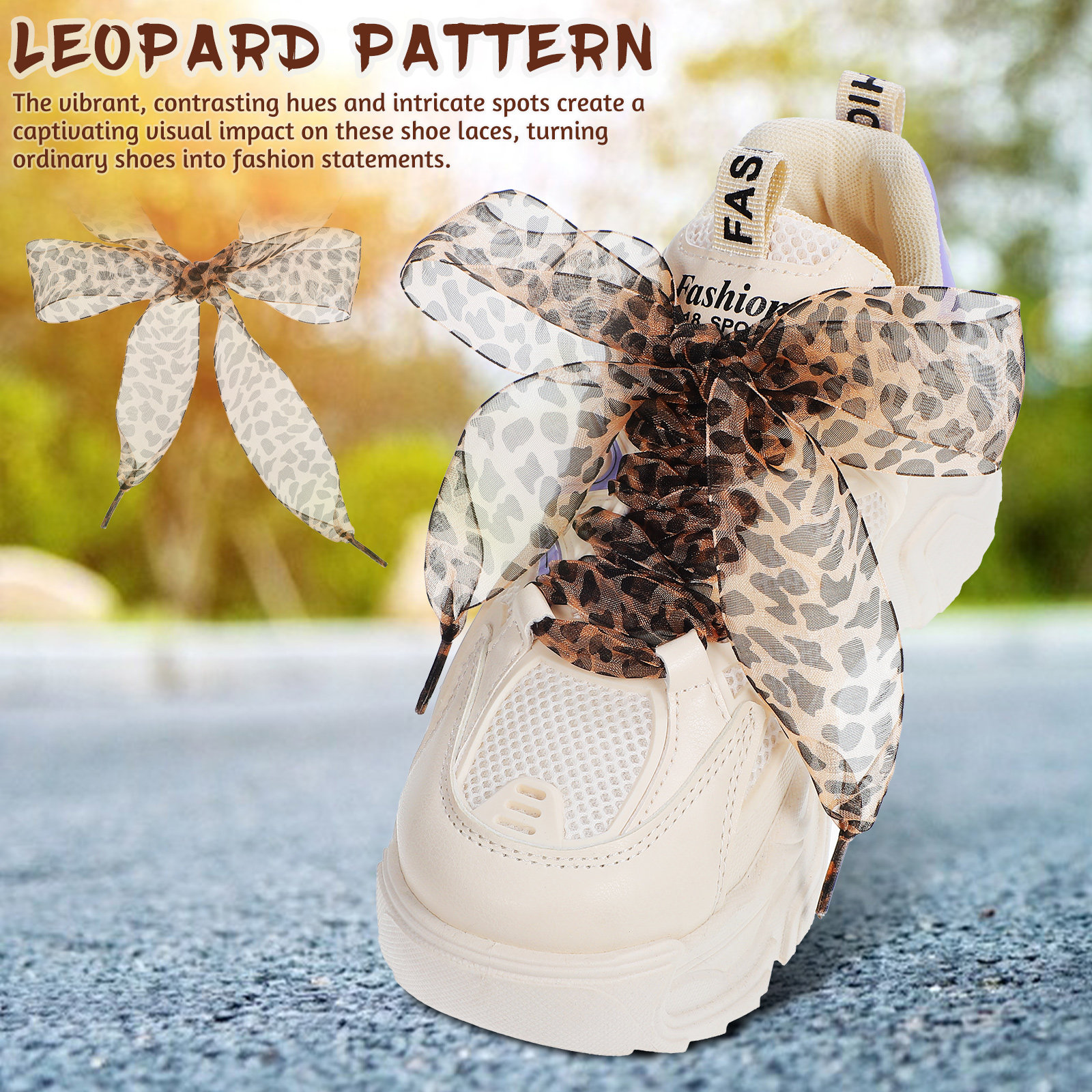2Pcs Stylish Leopard Pattern W - Lace Replacement Flat incelemesi ve fiyatı