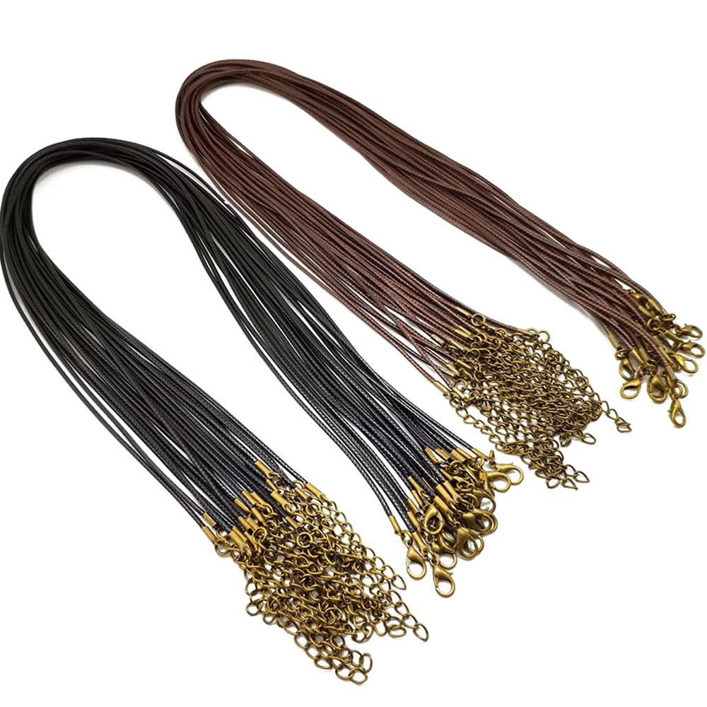 20pcs 45cm Brown Waxed Necklac - Patent Leather Shine incelemesi ve fiyatı