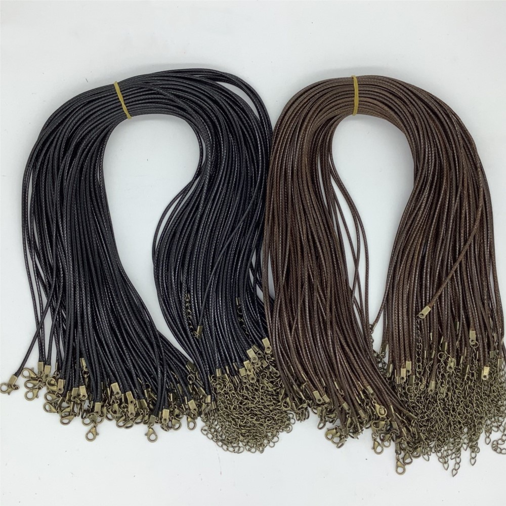 20pcs 45cm Brown Waxed Necklac - Patent Leather Shine incelemesi ve fiyatı