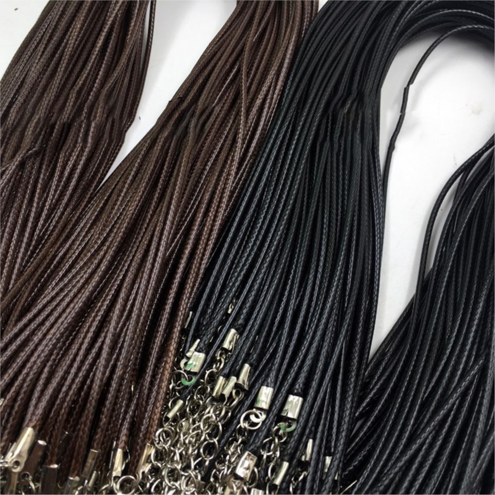 20pcs 45cm Brown Waxed Necklac - Patent Leather Shine incelemesi ve fiyatı
