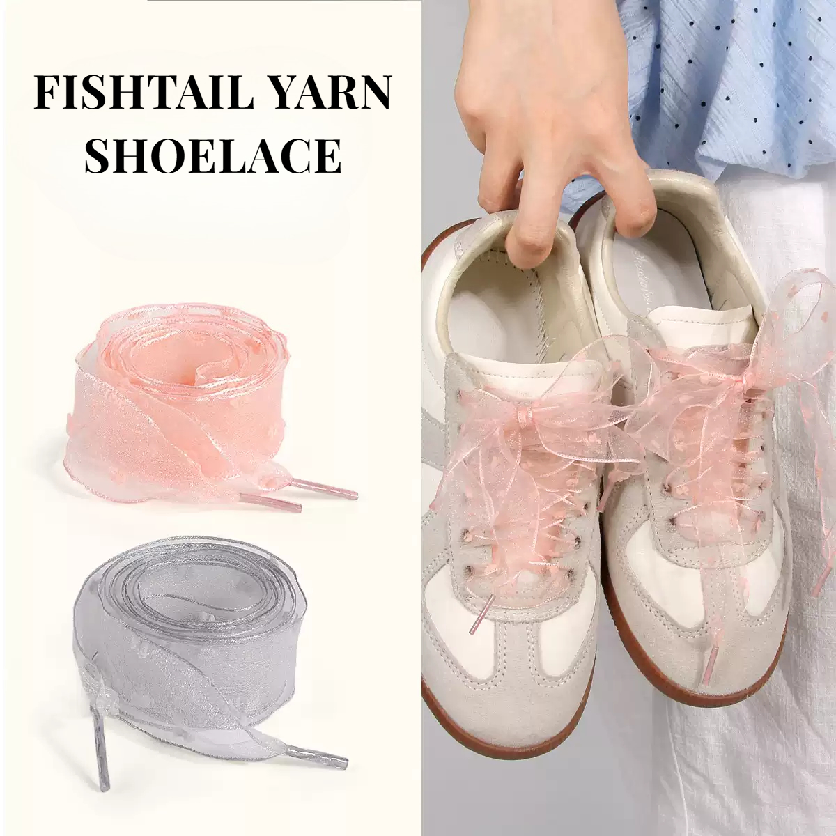 Fishtail Organza Ribbon Shoela - Lace Replacement Flat incelemesi ve fiyatı